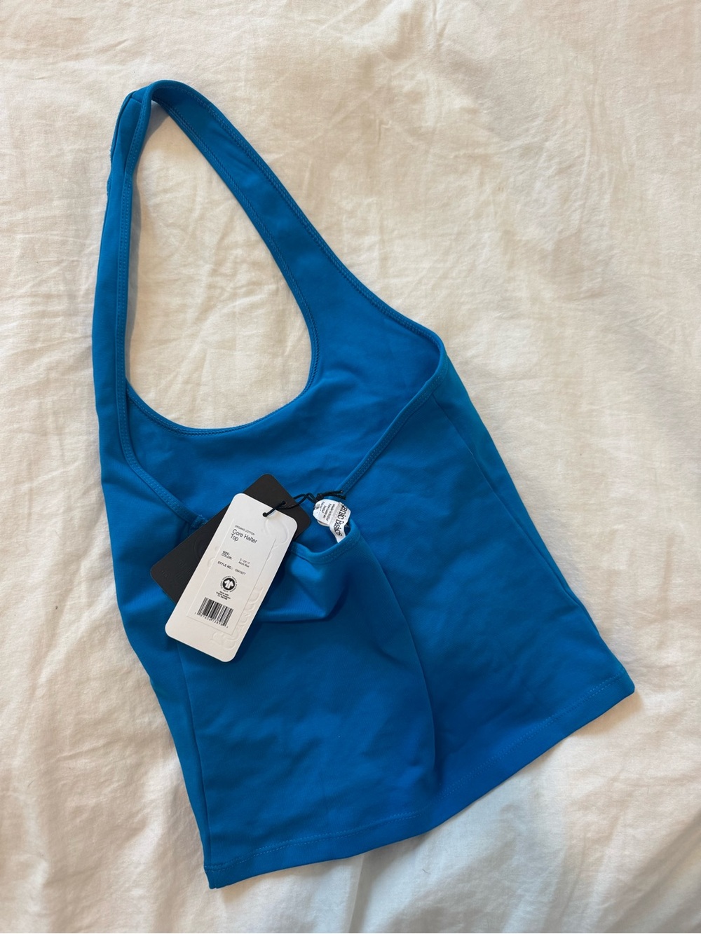 Organic basics blue halter top
